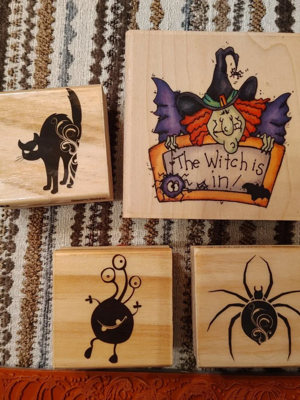 Lot Of Halloween Rubber Stamps Foam Stamps Pumpkins Spider Black Cat Ghost Witch
